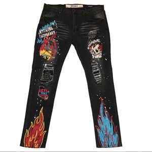 Men's "Skull and Flame" jeans. Size 40.